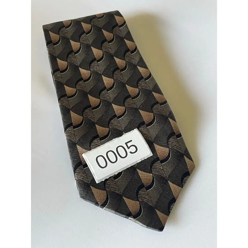 J FERRAR MENS TIE BLACK GRAY BROWN  4 X 59